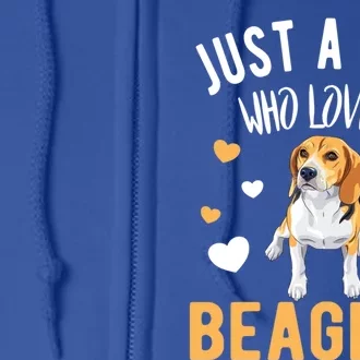 Just A Girl Who Loves Beagles Dog Beagle Lover Gift Funny Gift Full Zip Hoodie