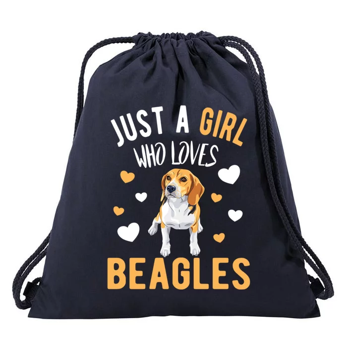 Just A Girl Who Loves Beagles Dog Beagle Lover Gift Funny Gift Drawstring Bag