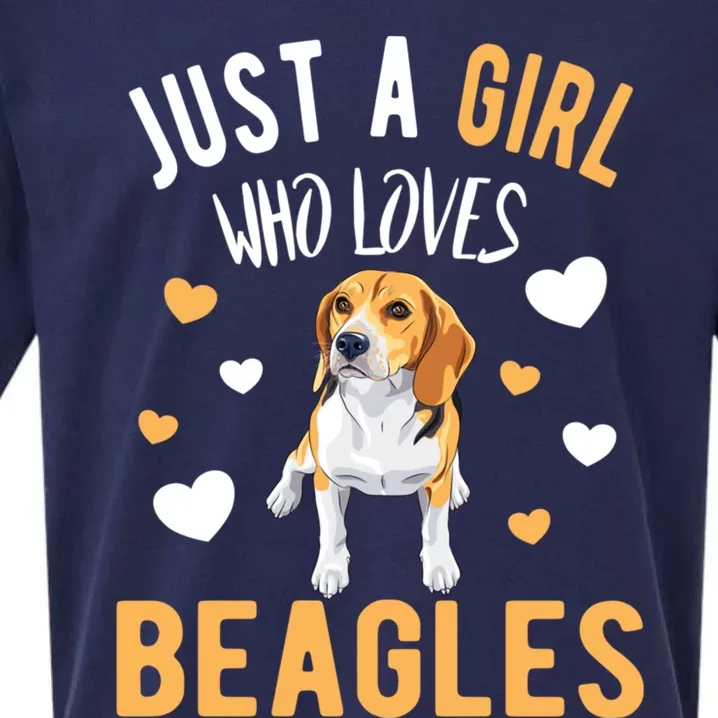 Just A Girl Who Loves Beagles Dog Beagle Lover Gift Funny Gift Sueded Cloud Jersey T-Shirt