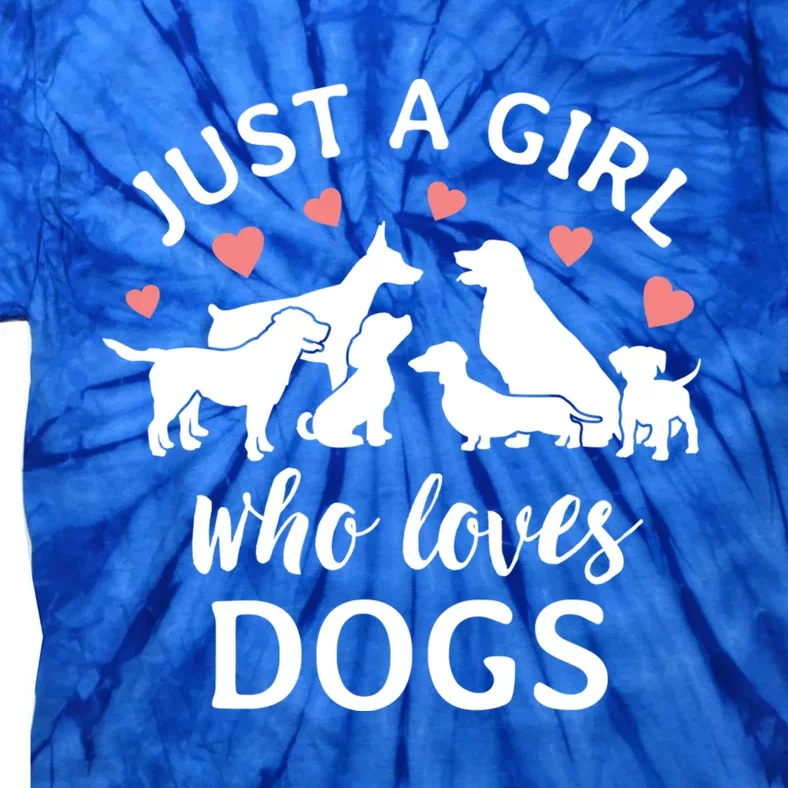 Just A Girl Who Loves Dogs Cute Dog Mom Gift Tie-Dye T-Shirt