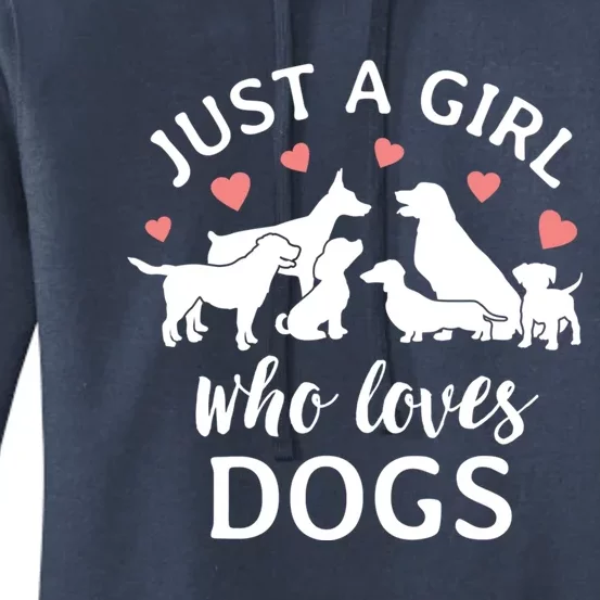 Just A Girl Who Loves Dogs Cute Dog Mom Gift Women's Pullover Hoodie