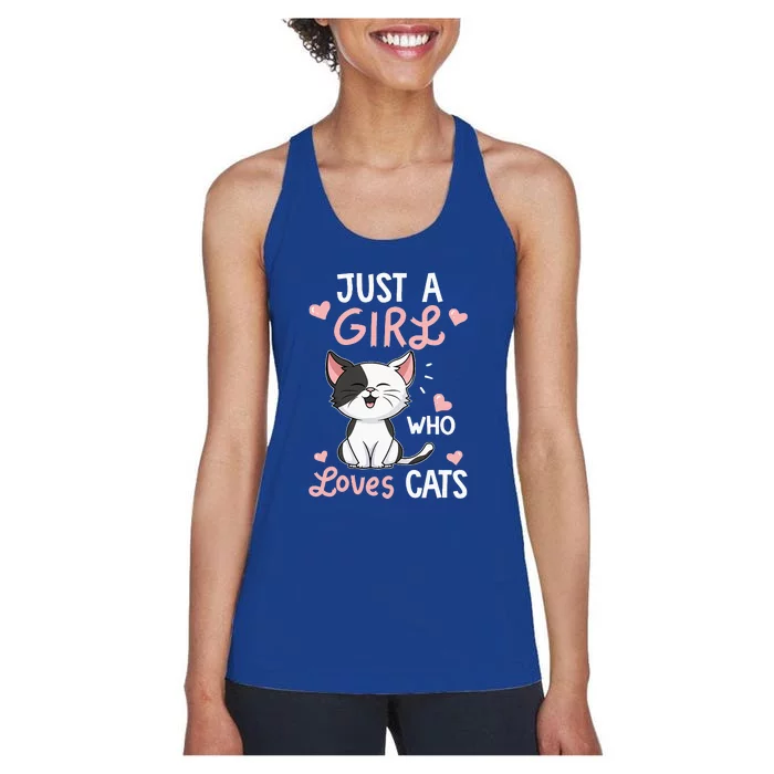 Just A Girl Who Loves Cats Cute Cat Lover Women's Racerback Tank