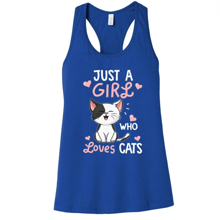 Just A Girl Who Loves Cats Cute Cat Lover Women's Racerback Tank