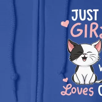 Just A Girl Who Loves Cats Cute Cat Lover Full Zip Hoodie