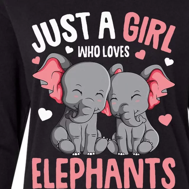 Just A Girl Who Loves Elephants Elephant Lover Womens Cotton Relaxed Long Sleeve T-Shirt