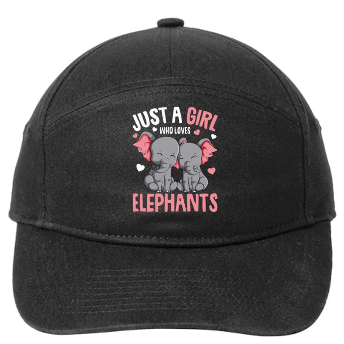 Just A Girl Who Loves Elephants Elephant Lover 7-Panel Snapback Hat