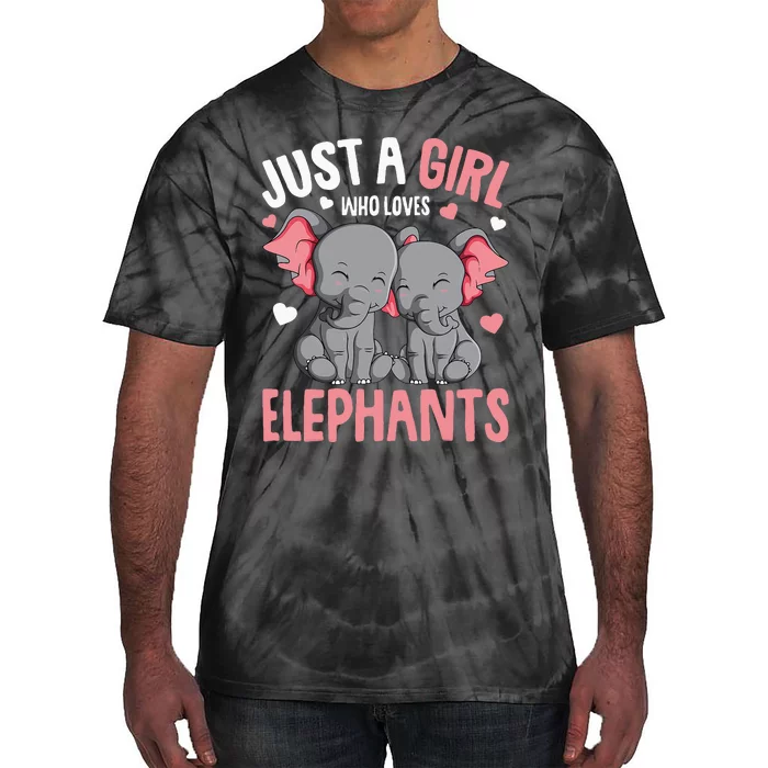 Just A Girl Who Loves Elephants Elephant Lover Tie-Dye T-Shirt