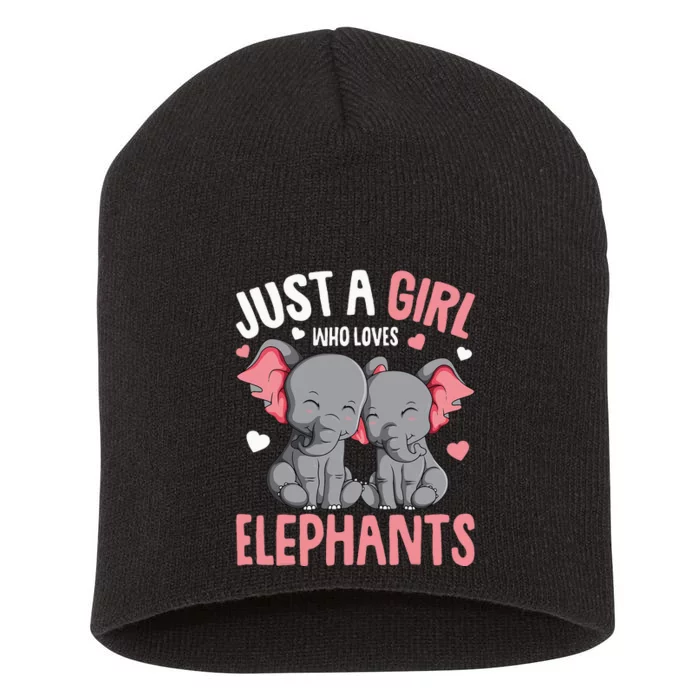 Just A Girl Who Loves Elephants Elephant Lover Short Acrylic Beanie