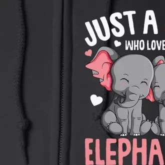 Just A Girl Who Loves Elephants Elephant Lover Full Zip Hoodie