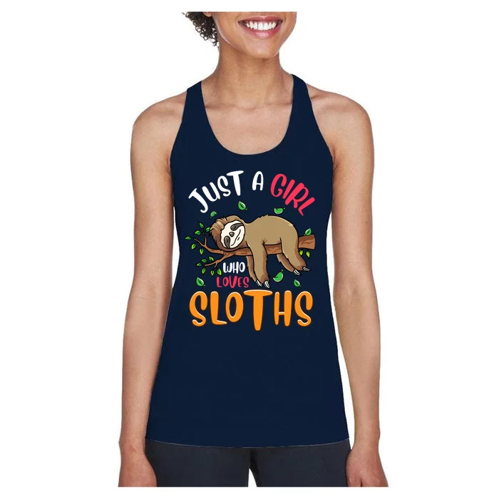 Just A Girl Who Loves Sloths Sloths For Girl Women's Racerback Tank