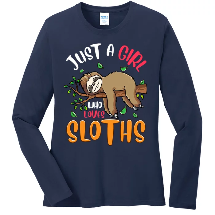 Just A Girl Who Loves Sloths Sloths For Girl Ladies Long Sleeve Shirt