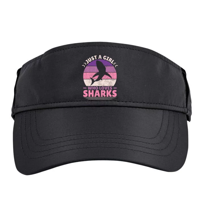 Just A Girl Who Loves Sharks Lover Shark Stuff Funny Shark Adult Drive Performance Visor