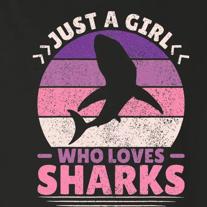 Just A Girl Who Loves Sharks Lover Shark Stuff Funny Shark Toddler Long Sleeve Shirt