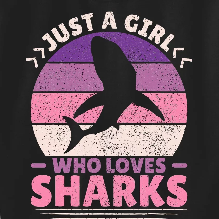 Just A Girl Who Loves Sharks Lover Shark Stuff Funny Shark Kids Sweatshirt