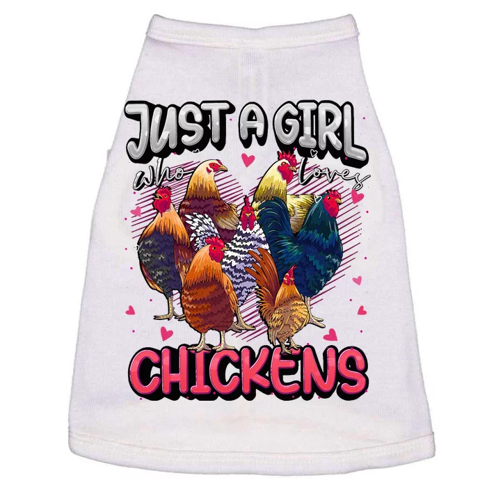 Just A Girl Who Loves Chickens Cute Chicken Lover Farmers Doggie Tank