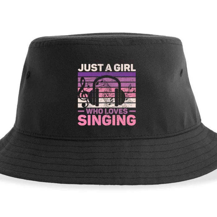 Just A Girl Who Loves Singing Women Music Lovers Teen Singer Sustainable Bucket Hat