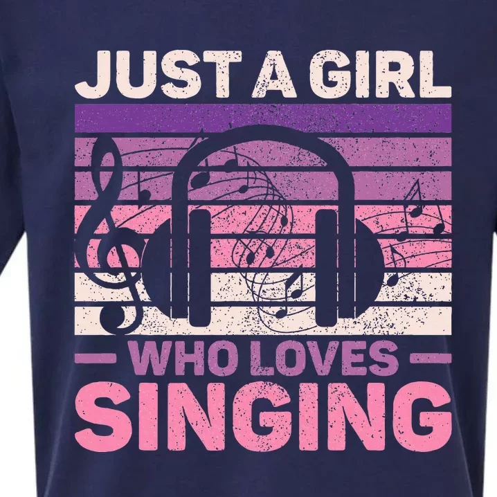 Just A Girl Who Loves Singing Women Music Lovers Teen Singer Sueded Cloud Jersey T-Shirt