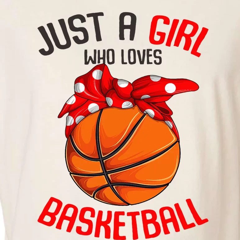 Just a Girl who Loves Basketball Garment-Dyed Women's Muscle Tee