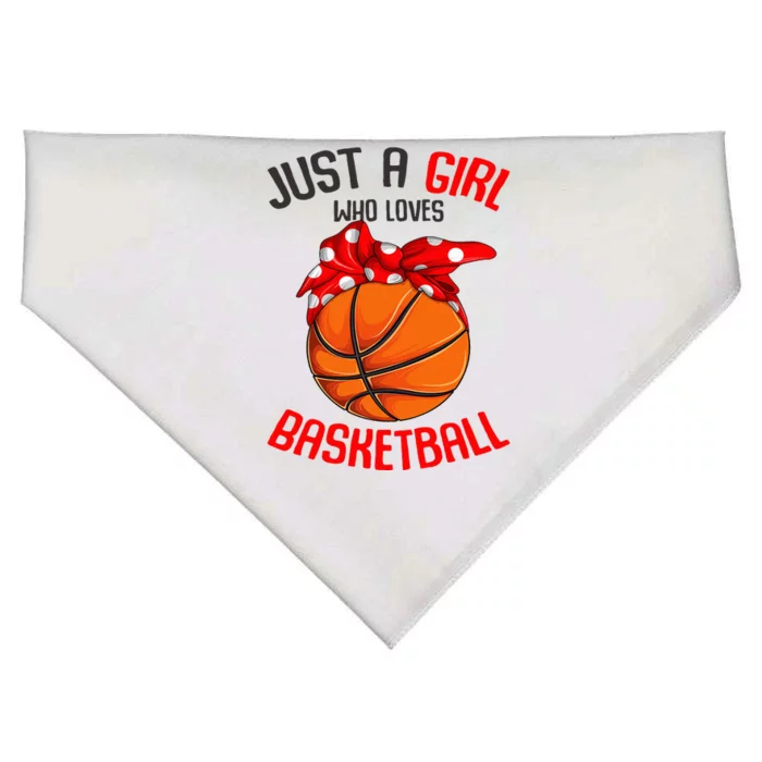 Just a Girl who Loves Basketball USA-Made Doggie Bandana