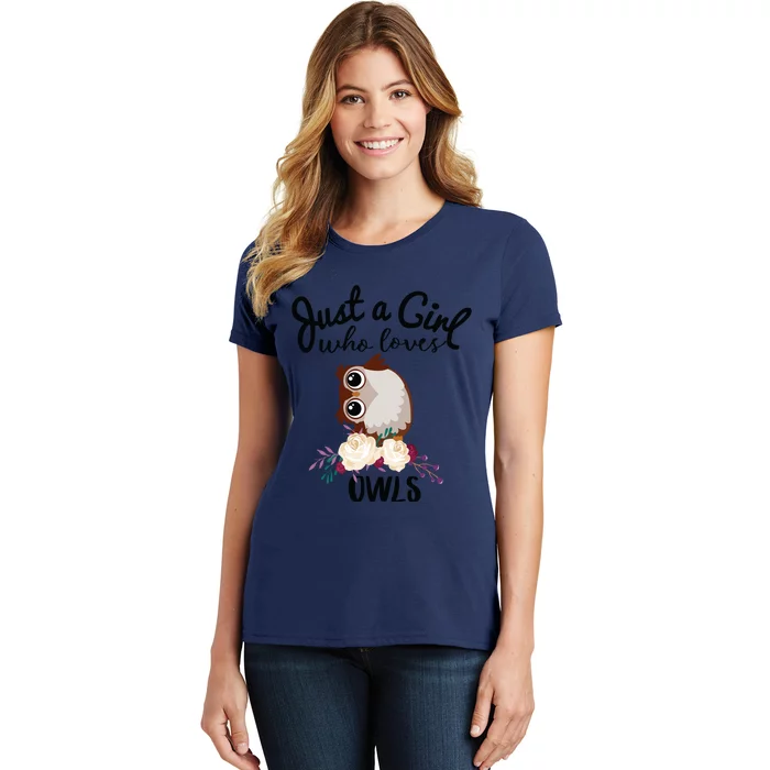 Just A Girl Who Loves Owls Bird Lover Owner Gift Women's T-Shirt