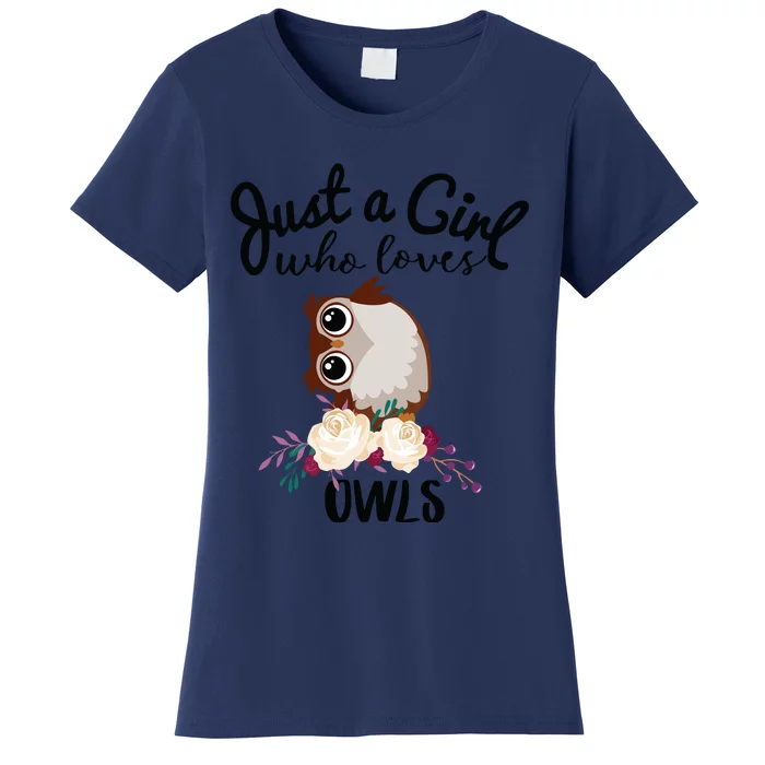 Just A Girl Who Loves Owls Bird Lover Owner Gift Women's T-Shirt