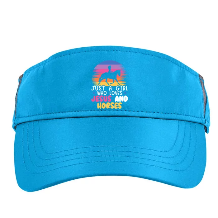 Just A Girl Who Loves Jesus And Horses Equestrian Christian Adult Drive Performance Visor