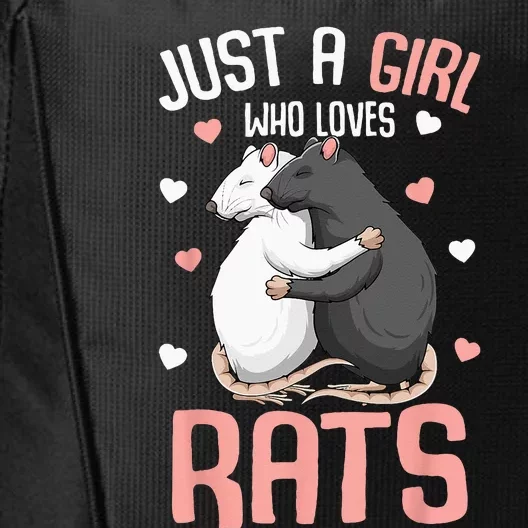 Just A Girl Who Loves Rats Kids Women Rat Lover City Backpack