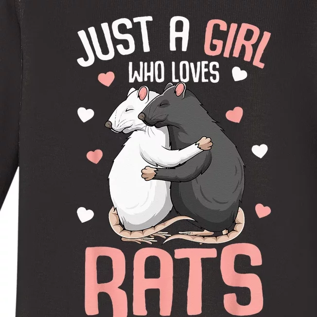 Just A Girl Who Loves Rats Kids Women Rat Lover Baby Long Sleeve Bodysuit