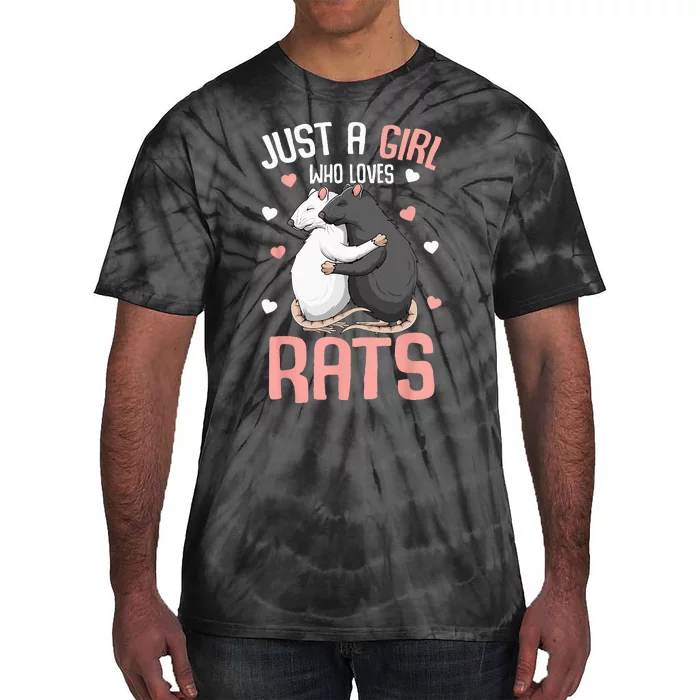 Just A Girl Who Loves Rats Kids Women Rat Lover Tie-Dye T-Shirt