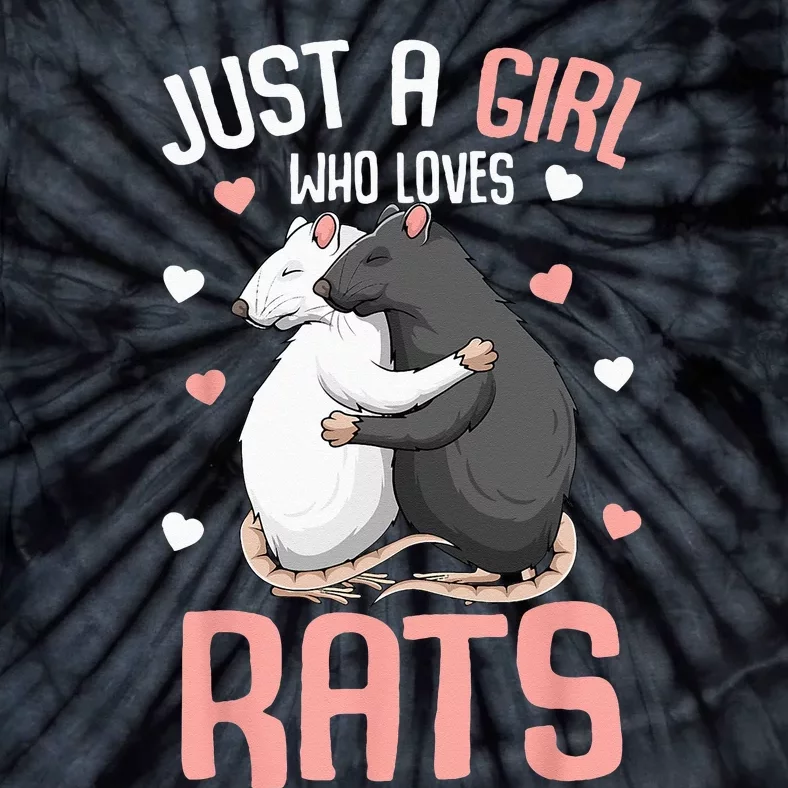 Just A Girl Who Loves Rats Kids Women Rat Lover Tie-Dye T-Shirt