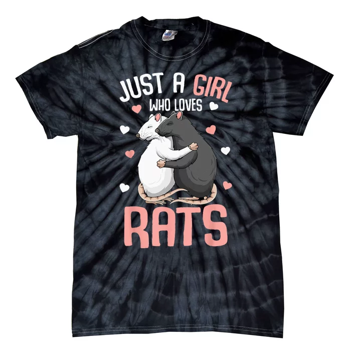 Just A Girl Who Loves Rats Kids Women Rat Lover Tie-Dye T-Shirt