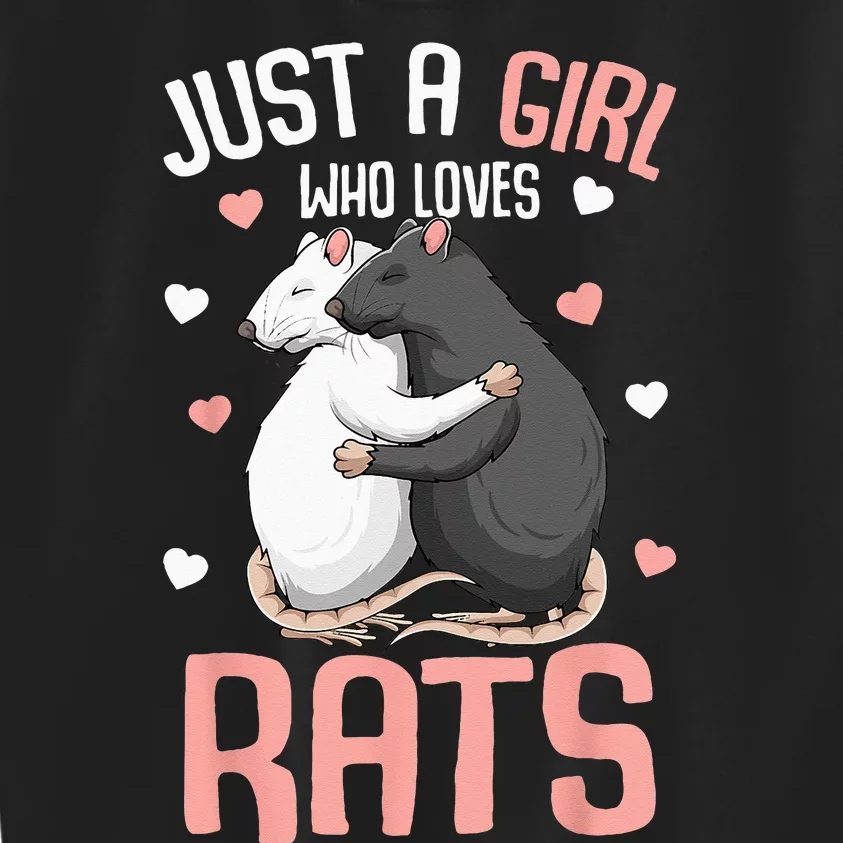 Just A Girl Who Loves Rats Kids Women Rat Lover Kids Sweatshirt