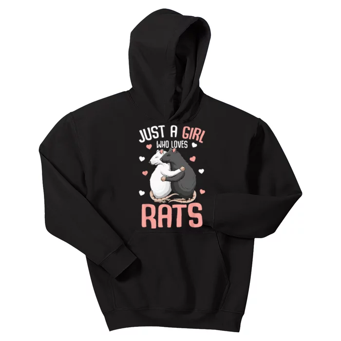 Just A Girl Who Loves Rats Kids Women Rat Lover Kids Hoodie