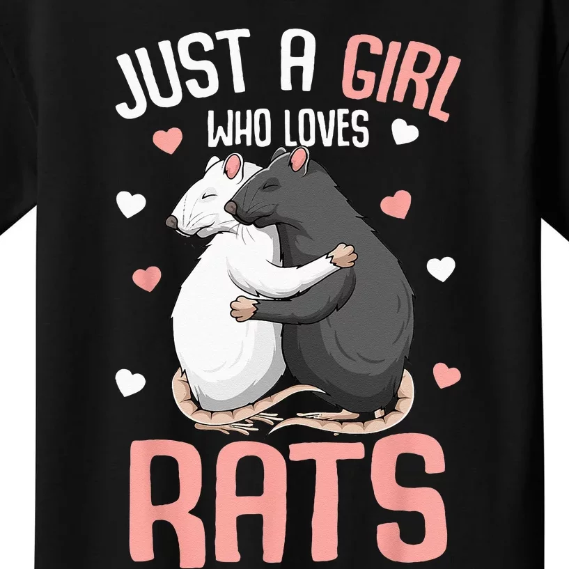 Just A Girl Who Loves Rats Kids Women Rat Lover Kids T-Shirt