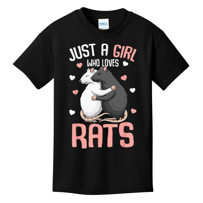 Just A Girl Who Loves Rats Kids Women Rat Lover Kids T-Shirt