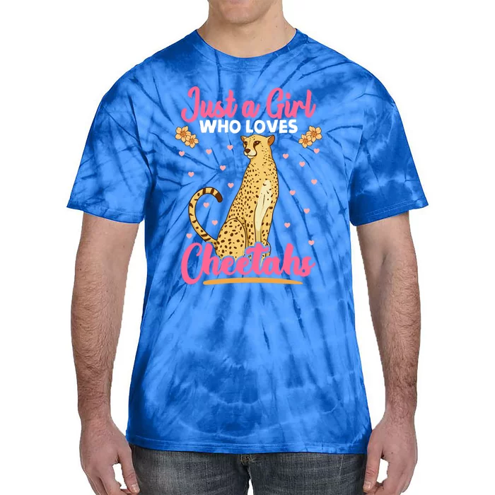 Just A Girl Who Loves Cheetahs African Savanna Zookeeper Gift Tie-Dye T-Shirt