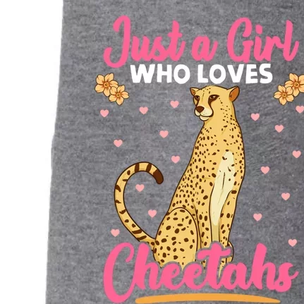 Just A Girl Who Loves Cheetahs African Savanna Zookeeper Gift Doggie 3-End Fleece Hoodie