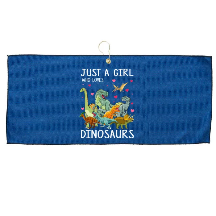 Just A Girl Who Loves Dinosaurs T Rex Dinosaur Large Microfiber Waffle Golf Towel