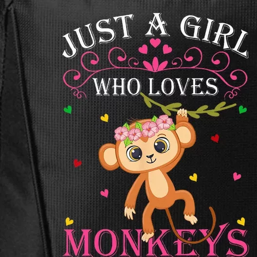 Just A Girl Who Loves Monkeys Cute Monkey Lover Kids City Backpack