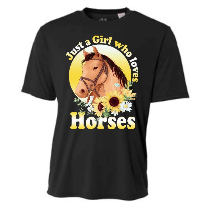 Just A Girl Who Loves Horses Riding Cooling Performance Crew T-Shirt