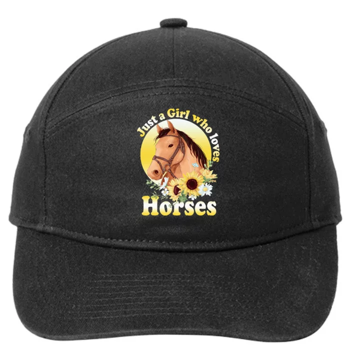 Just A Girl Who Loves Horses Riding 7-Panel Snapback Hat