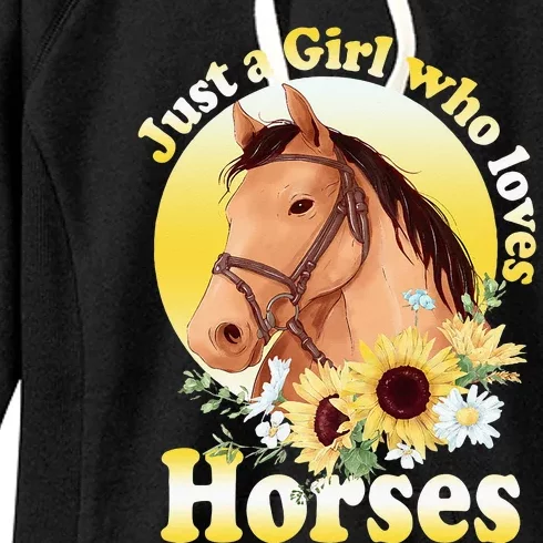 Just A Girl Who Loves Horses Riding Women's Fleece Hoodie