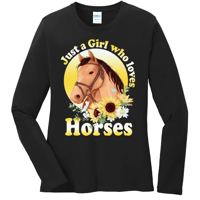 Just A Girl Who Loves Horses Riding Ladies Long Sleeve Shirt