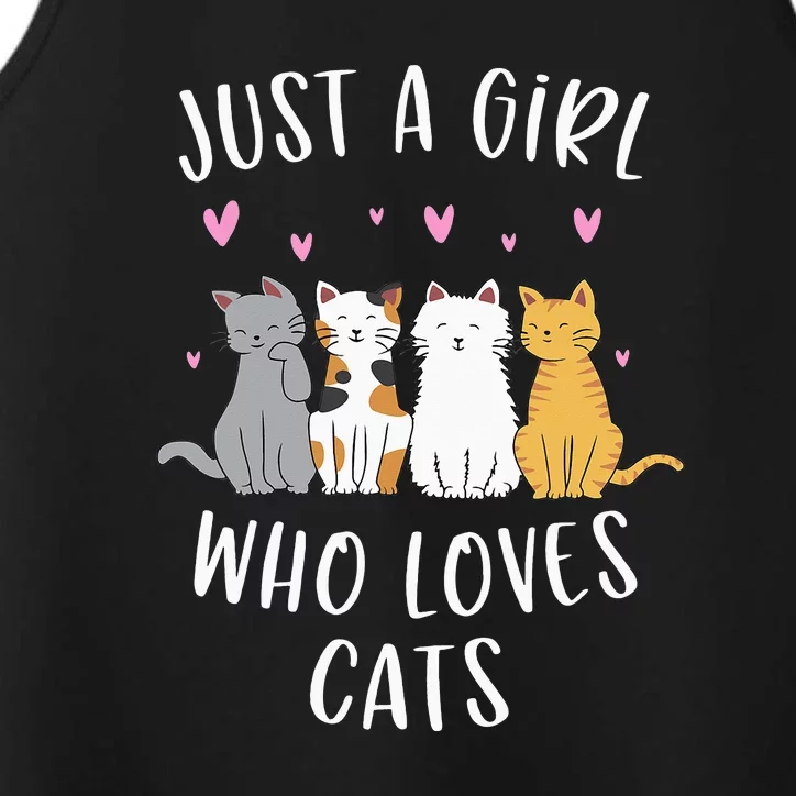 Just A Girl Who Loves Cats Cute Cat Lover Performance Tank