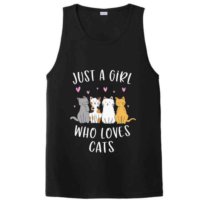 Just A Girl Who Loves Cats Cute Cat Lover Performance Tank