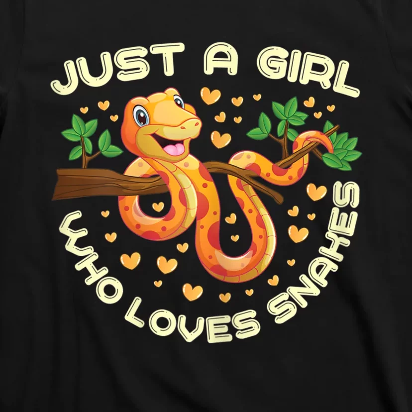 Just A Girl Who Loves Snakes Funny Snake Lover Gifts T-Shirt