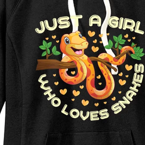 Just A Girl Who Loves Snakes Funny Snake Lover Gifts Women's Fleece Hoodie