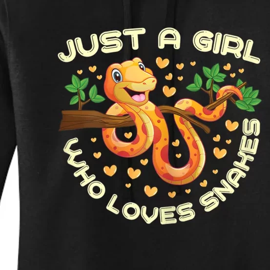 Just A Girl Who Loves Snakes Funny Snake Lover Gifts Women's Pullover Hoodie