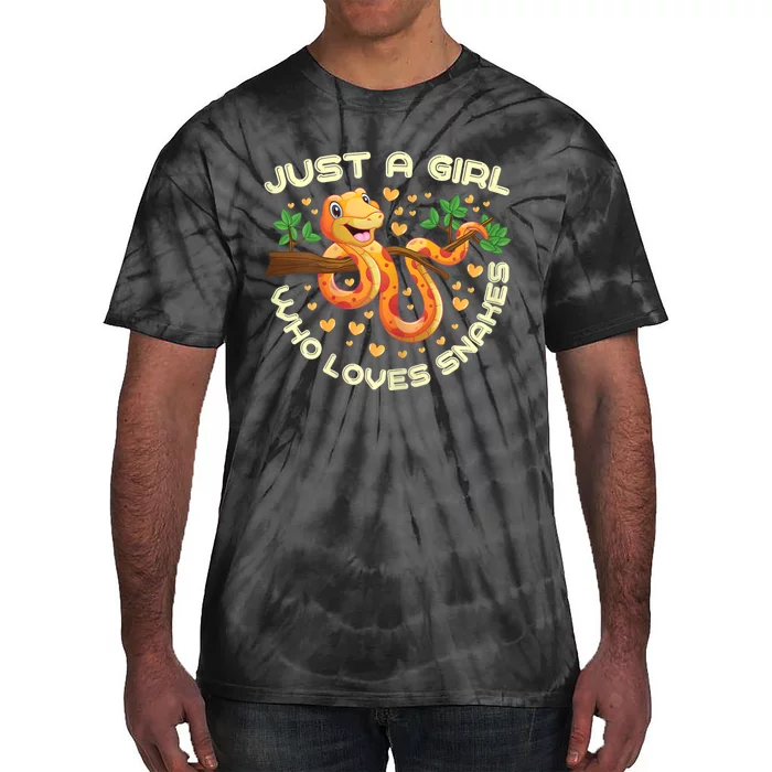 Just A Girl Who Loves Snakes Funny Snake Lover Gifts Tie-Dye T-Shirt