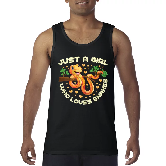 Just A Girl Who Loves Snakes Funny Snake Lover Gifts Tank Top